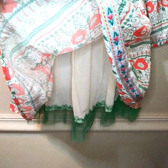 435 By Matilda Jane Spirited Song Cream Orange/Green Folklore Style Floral Dress - Picture 10 of 16